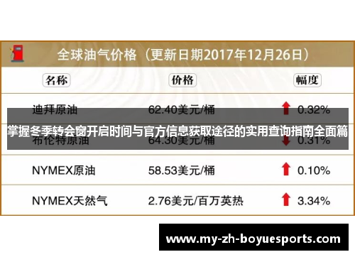 掌握冬季转会窗开启时间与官方信息获取途径的实用查询指南全面篇